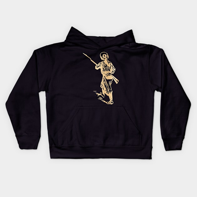 The walking soldier Kids Hoodie by Creative Art Store